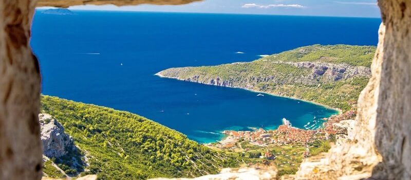 View at the sea and town